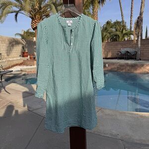 Petite Plume Green Gingham Size 14 Girls Cotton Nightgown Christmas Holiday